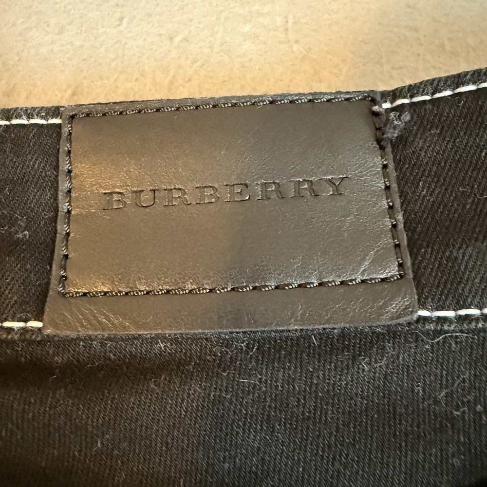 Burberry Brit Skinny High Rise Jeans Black White Contrast Stitch Stretch Denim - Picture 11 of 15